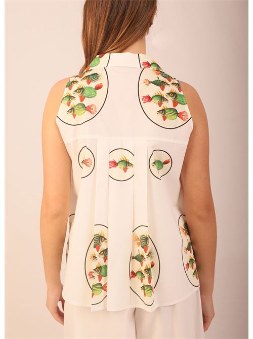 Sleeveless shirt with fish print Laboratorio Capri | AMBERALLOVERELBETOVAL